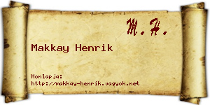 Makkay Henrik névjegykártya